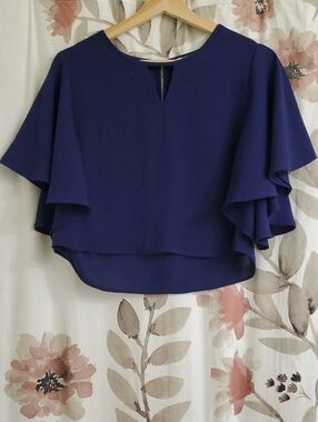 ⭐️ 3/$15 ⭐️ Purple Flutter Sleeve Crop Top
